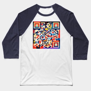 RickRoll QR Code Abstract Painting T-Shirt Baseball T-Shirt